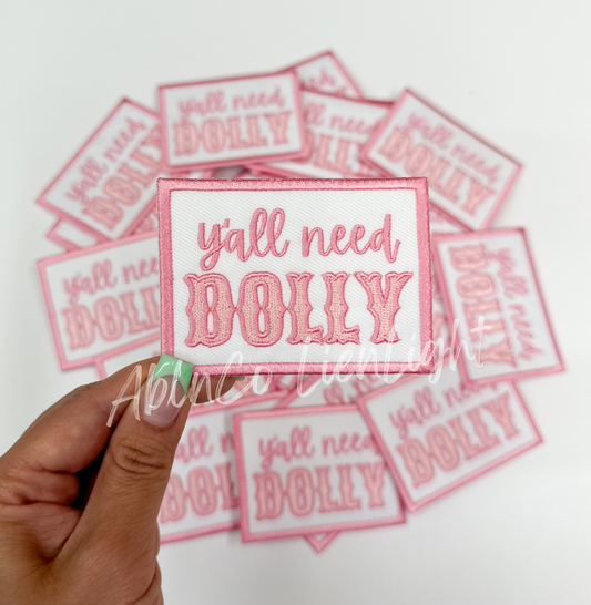 Y’all need dolly preppy pink embroidery patch iron on