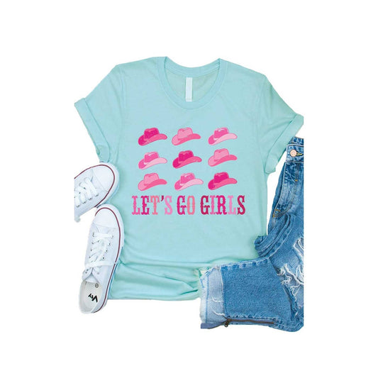 Cowgirl Hat Lets Go Girls Western Kids Graphic Tee