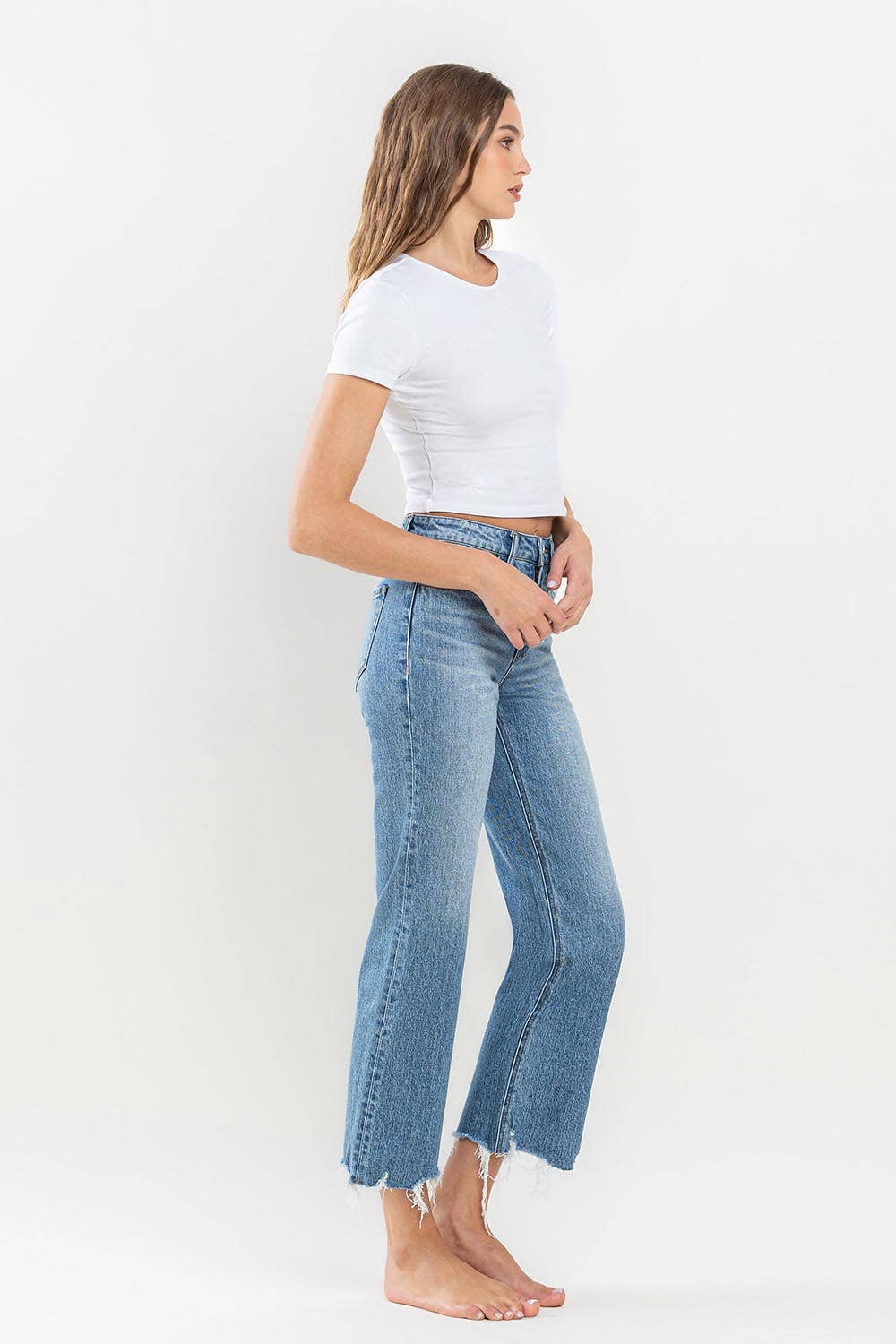 HIGH RISE CROP WIDE LEG JEAN T6202