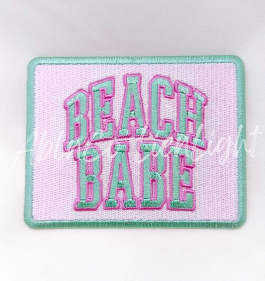 Beach Babe preppy embroidered trucker hat patch iron on