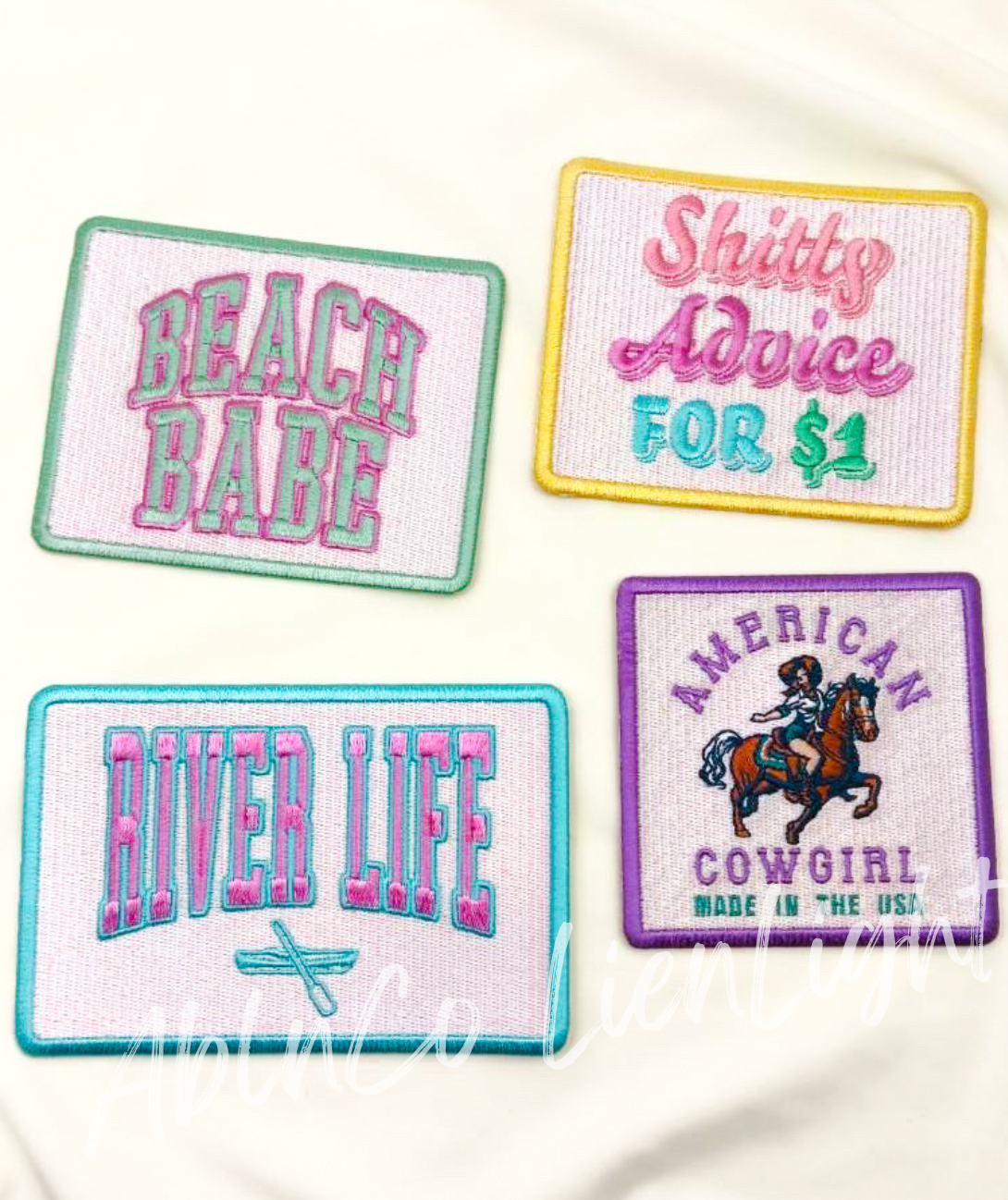 River Life preppy embroidered trucker hat patch iron on